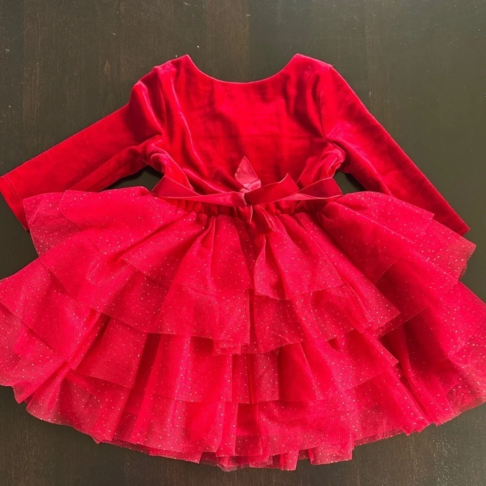 Zunie Red Velvet Sparkle Holiday Dress